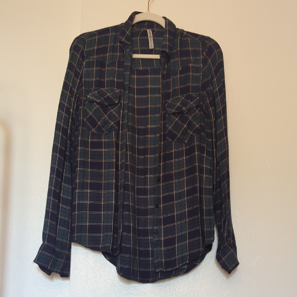 Stradivarius Blue Plaid Shirt